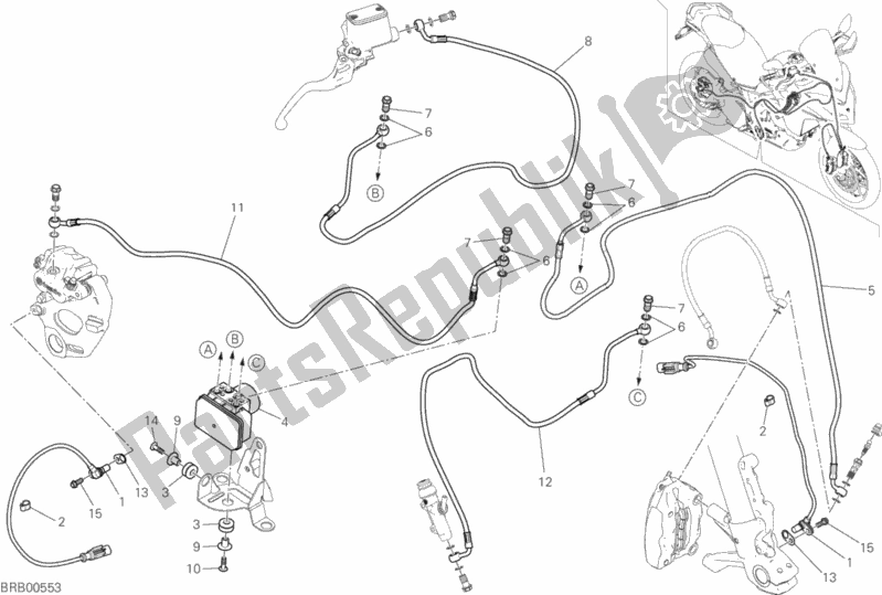 Tutte le parti per il Impianto Frenante Abs del Ducati Multistrada 950 USA 2018